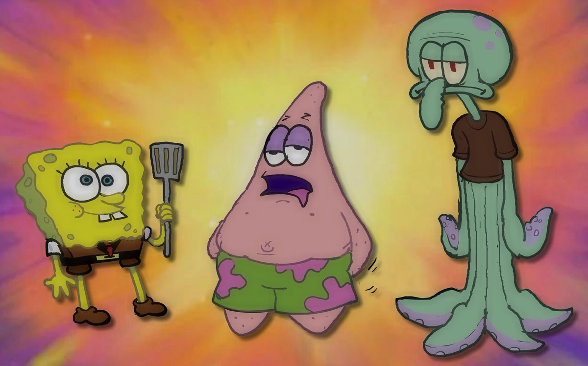 7saltybro's tweet image. was bored so i doodled #bob completely from memory with no reference

havent drawn spongebob and patrick since 6 years ago
(ive never drawn squidward in my life)