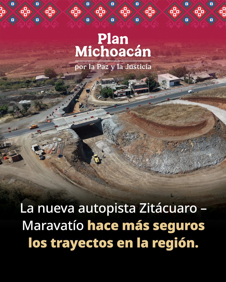 🚙🛻 La carretera Zitácuaro - Maravatío se renueva para brindar viajes más seguros y cómodos; reduciendo los tiempos de traslado e impulsando el desarrollo regional.

#PlanMichoacán
<a href="/SICTmx/">SICT México</a>