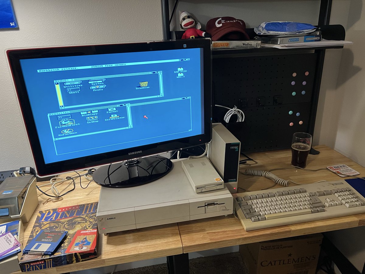 biffbaxter's tweet image. The journey continues the Amiga 1000 lives! Roughly 300 disks to sift through …good times this week😎 #commodore #amiga