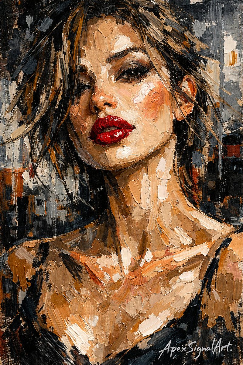 ApexSignalArt's tweet image. "Where texture meets emotion. 🖋️ A bold exploration of 'Thinking Beauty' through thick palette knife strokes and raw contrast. Catch the details in the peaks. #ImpastoArt 
#ArtTwitter #ArtistOnTwitter #SmallArtist #DigitalArt #ApexSignalArt #NewPost #Creative #SupportArtists