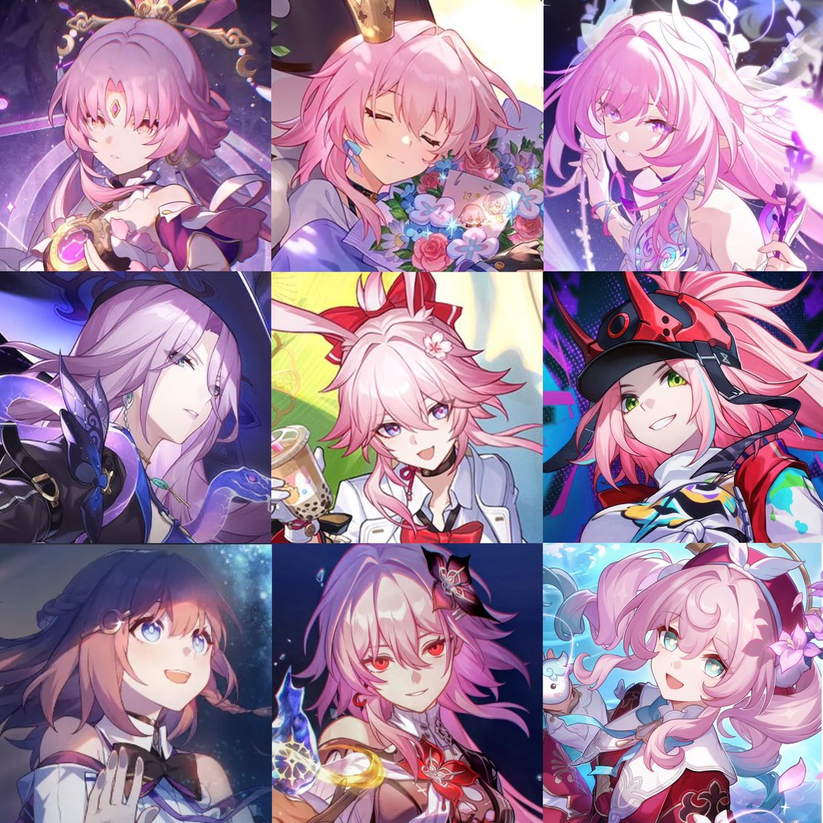 FUSHIGUR0's tweet photo. star rail pink girls moodboard https://t.co/a6L5eVM5MC