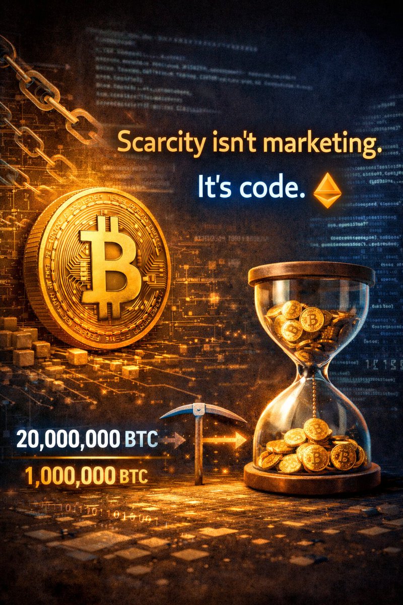 Bitcoin is nearing a historic milestone.

Almost 20M BTC mined out of the 21M supply — leaving only ~1M left.

Fun fact: the first 20M BTC took ~17 years to mine, while the last 1M will take more than a century.

#BTC Scarcity isn’t marketing.
It’s code. 🔶