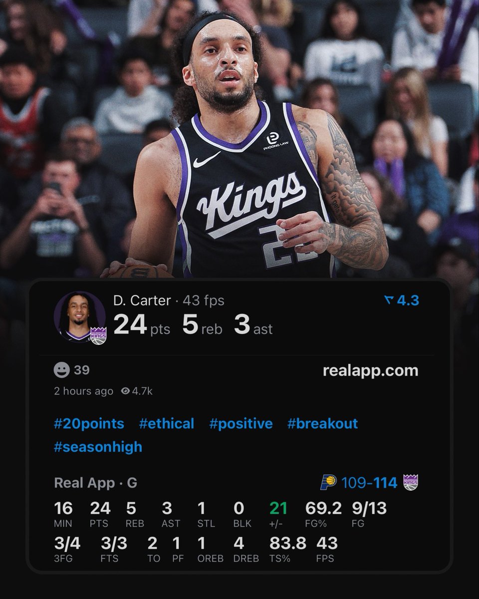 realapp's tweet image. Devin Carter tonight:

24 PTS (22 in 4Q)
5 REB
3 AST
16 MIN