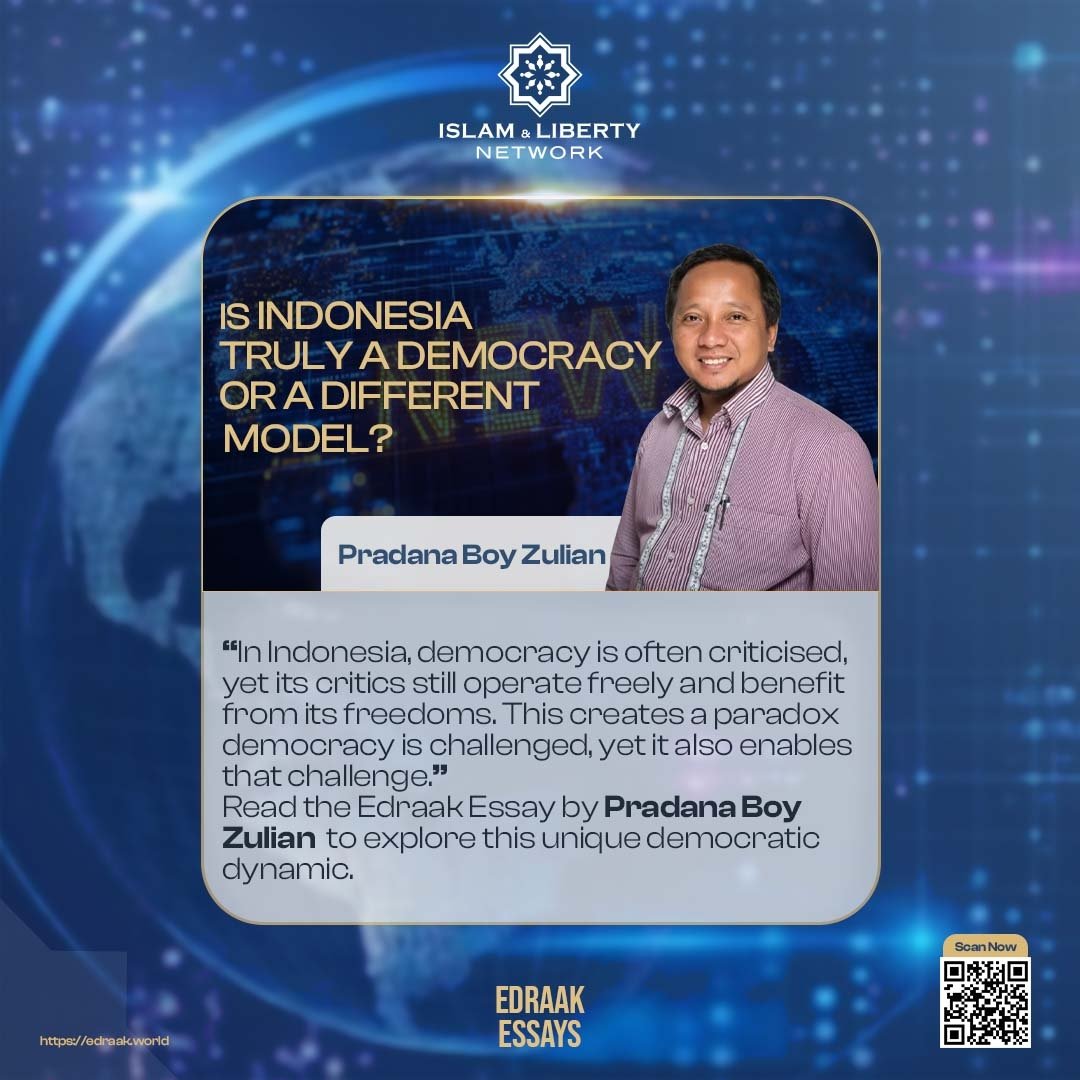 LibertyIslam's tweet photo. Democracy can create its own paradox. In Indonesia, critics challenge democracy while freely benefiting from the space it provides.

Read the Edraak Essay by Dr. Pradana Boy Zulian via Islam &amp; Liberty Network.

#Edraak #IslamAndLiberty #Indonesia https://t.co/O7Y4XUpcs2