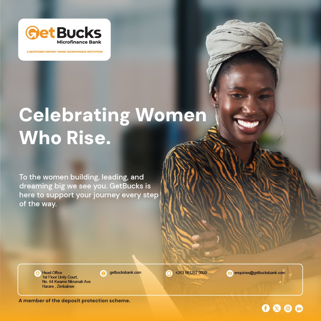 GetBucksBank's tweet photo. This Women’s Month, we celebrate the strength, ambition, and resilience of women who continue to rise and make an impact. 

GetBucks is here to support your journey with reliable financial solutions.

#WomensMonth #WomenWhoRise #GetBucks #EmpoweringWomen #FinancialSupport https://t.co/efU5GkNeii
