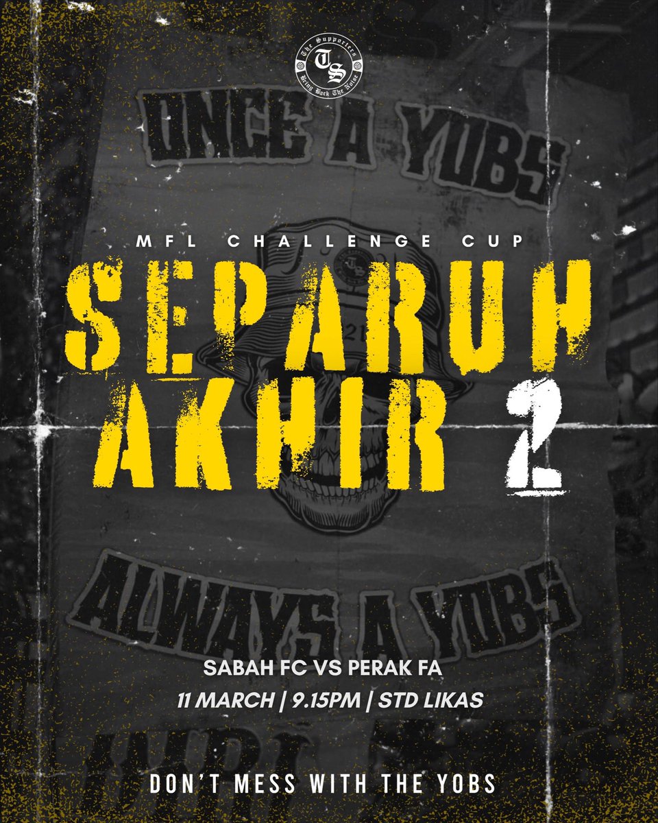 TheSupporters_'s tweet photo. Misi Terakhir Melangkah Final 🔥

Kepada Jurulatih dan pemain. Buat yang terbaik. Buktikan kepada mereka siapa kita. Kita mampu memberi saingan ! Misi Final 👊🏻

OnceAYobsAlwaysAYobs

#TheSupporters
#BringBackTheGlory
#BringBackTheNoise
#PerakTillIDie https://t.co/fwNJ9oK5KB