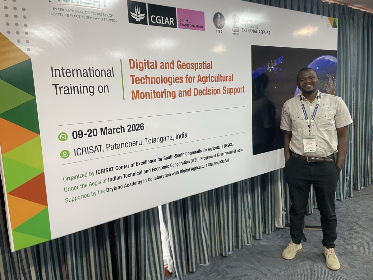 cmatemvu's tweet photo. International training on Digital and Geospatial Technologies for Agricultural Monitoring and Decision Support.
#ITEC #ICRISAT #CGIAR #GIS #RemoteSensing #Machinelearning #WeForest #LUANAR https://t.co/1YjErnek13