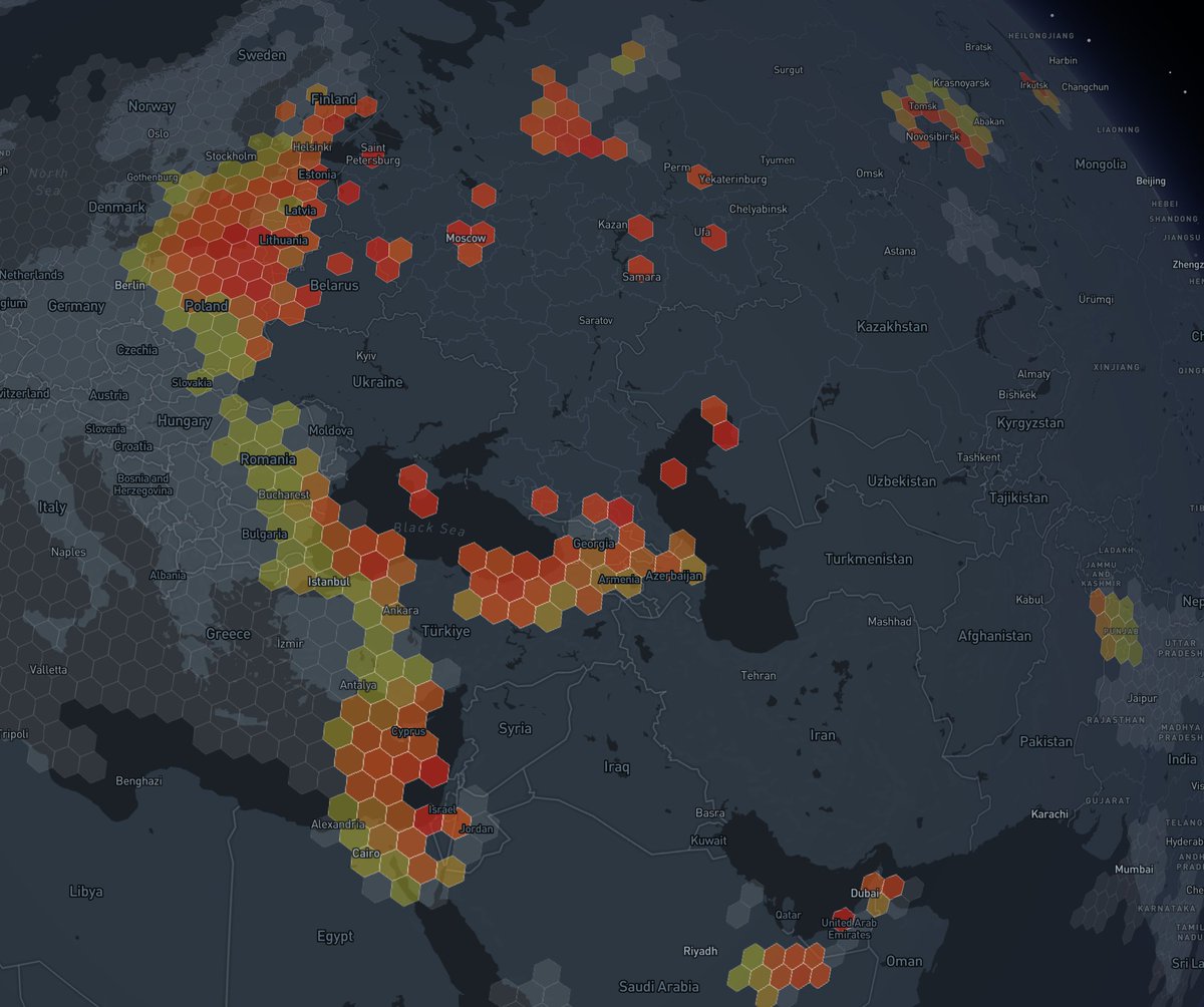 SPARC__AI's tweet photo. Scary to see the growing number of countries experiencing GPS jamming and spoofing https://t.co/jo8Ubxn5yE