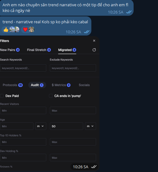 Cách săn kèo real mới list ở cap bé

Hiện tại dex 99% là kèo Cabal, đa số rug trong ngày, anh em muốn săn kèo real có tiềm năng x100 buộc phải biết tips này:
