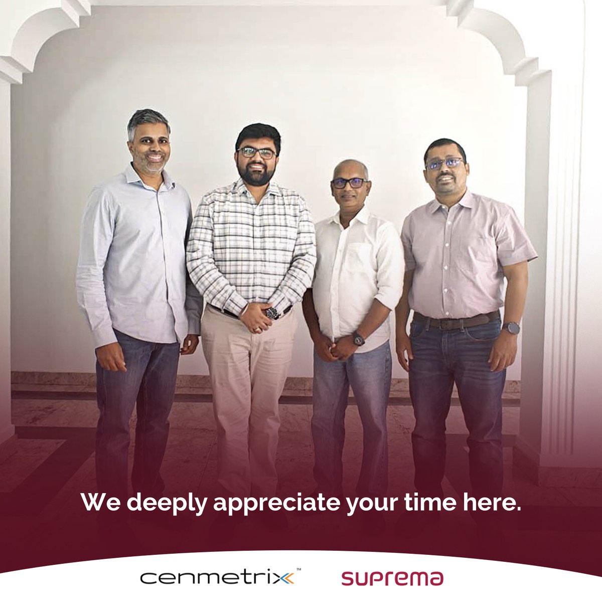 We were pleased to welcome Chintan Vora, Presales Manager at Suprema India, to Cenmetrix. Together with Ziyam Kamil, Farhard Hussain and Vipula Chaminda, the visit sparked valuable conversations and strengthened the spirit of collaboration between our teams.