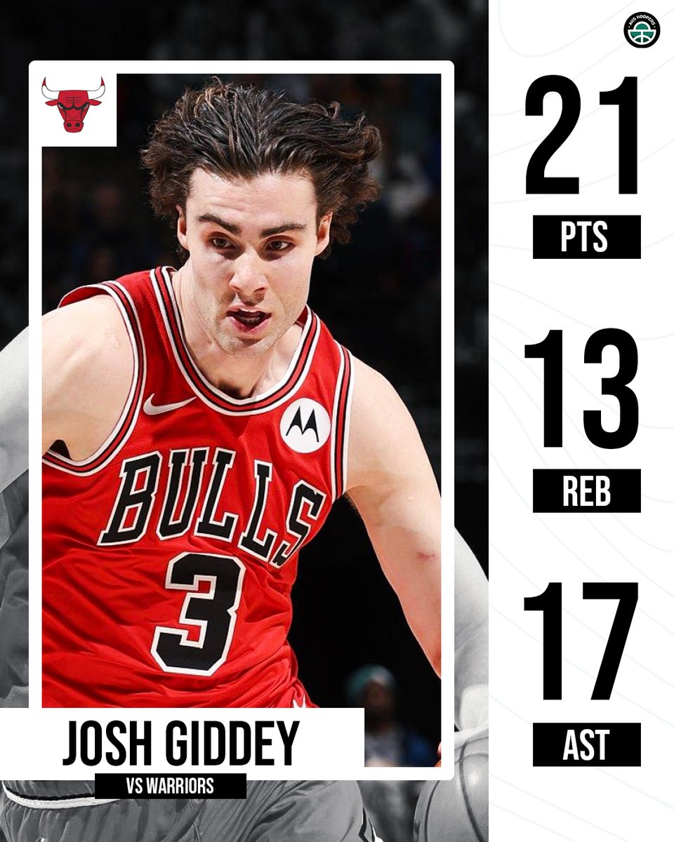 HoopersAus's tweet photo. JOSH GIDDEY TRIPLE DOUBLE (again) vs Warriors today π¨π₯
#CreateTheHype #JoshGiddey #NBA #Chicago #ChicagoBulls #Bulls https://t.co/Tq1Pe4nDZj