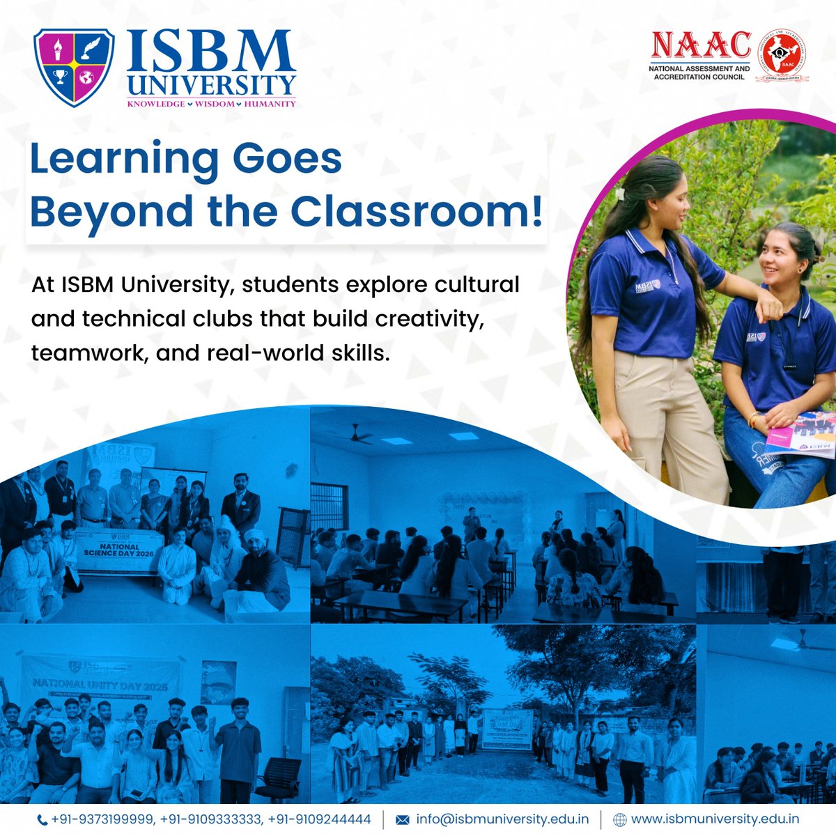 ISBMUniversity's tweet photo. At ISBM University, learning truly meets real-world experience.
#ISBMUniversity #BeyondClassroom #StudentGrowth #CampusLife #FutureReadys https://t.co/EJ4tYqq6Tb