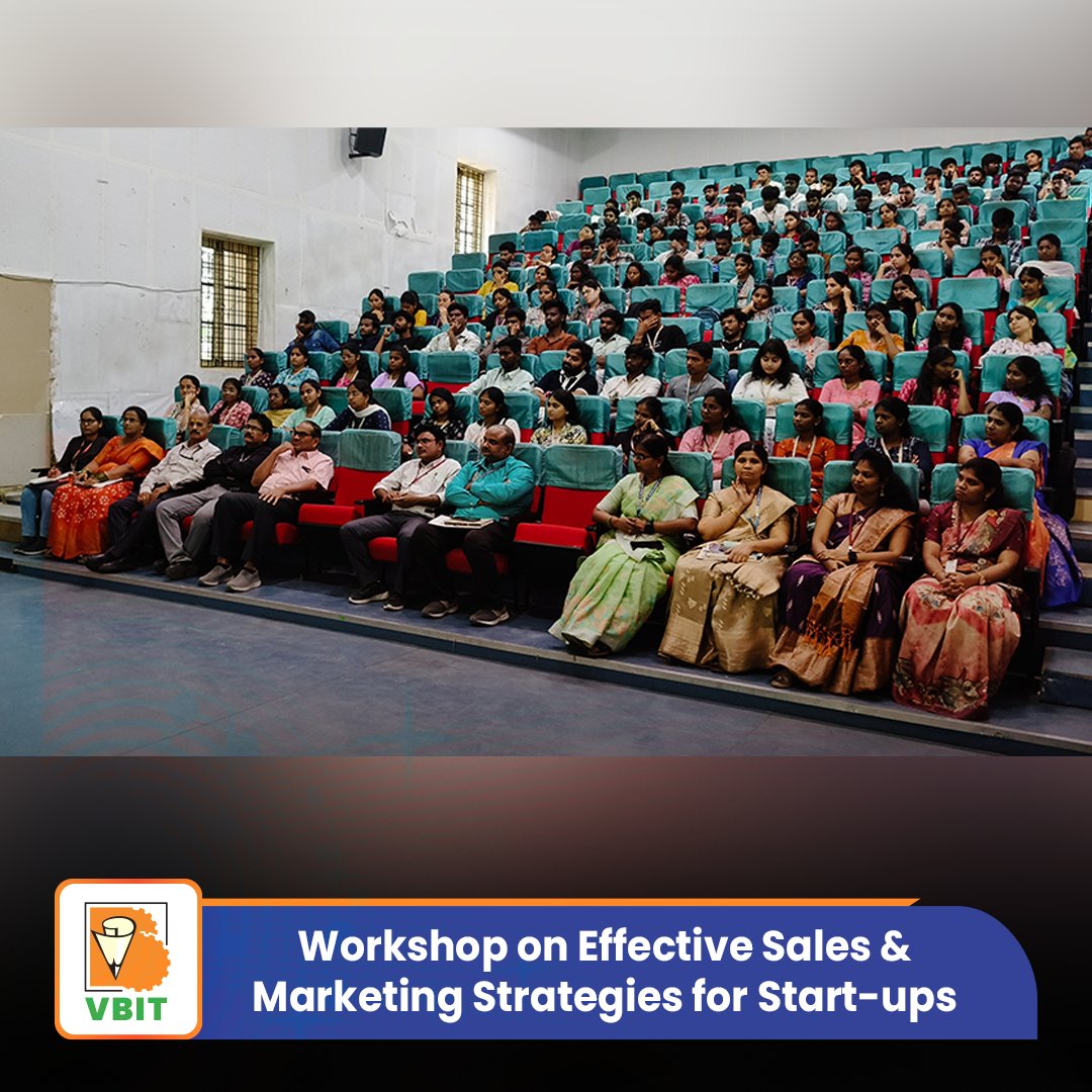 VBITHYD's tweet photo. The Department of #BusinessManagement and Department of Computer Science & Business Systems, VBIT, successfully organized a Workshop on “Effective Sales and #MarketingStrategies for Start-ups” on 7th March 2026.
#VBIT #CSBS #StartupStrategies #SalesAndMarketing #Entrepreneurship https://t.co/cT6bGEFXkc