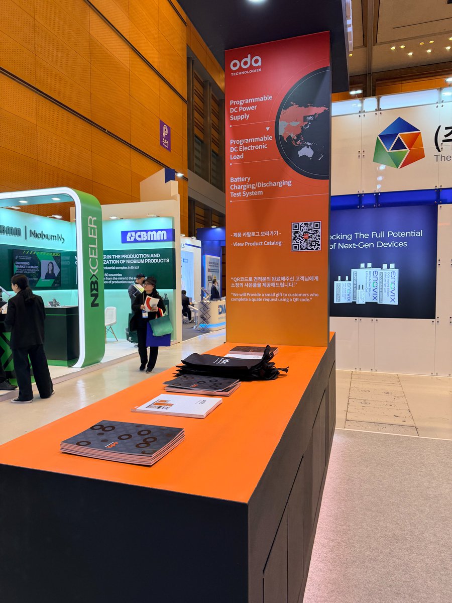 ODAtechnologies's tweet photo. 🔋 Next Battery Solution? Here it is!

오디에이테크놀로지가 인터배터리 2026에 떴습니다! 
🚀 글로벌 배터리 충방전 테스트의 중심, ���디에이의 기술력을 코엑스에서 직접 만나보세���!

👉 부스 위치: [코엑스 D홀 D595] https://t.co/WVGxC6Jhca