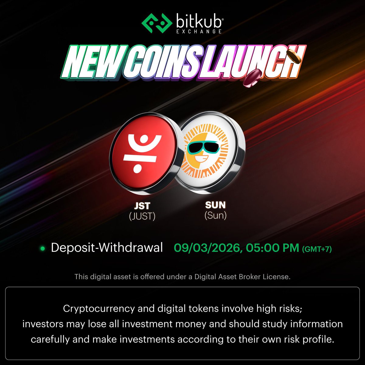 🚨 Bitkub Strengthens TRON DeFi Access with JST and SUN Integration

The expansion of decentralized finance continues to accelerate, and key infrastructure tokens are steadily gaining broader exchange support. In a new development, JUST (JST) and SUN (SUN) are now being