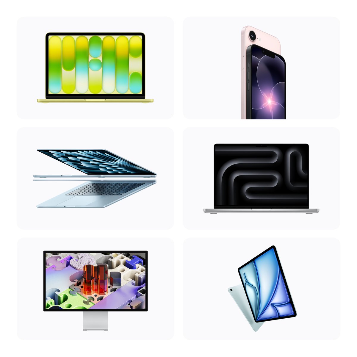 Today we welcome MacBook Neo, now available together with the new iPhone 17e, iPad Air, MacBook Air, MacBook Pro, and the Studio Display family.