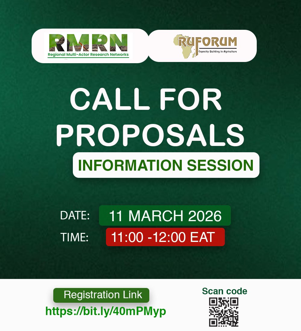 📢 Join Our Information Session: Agroecology Research Grant Call

<a href="/FARAinfo/">FARA Africa</a>  and <a href="/ruforumsec/">RUFORUM</a>  are hosting an information session on the newly launched Agroecology Research Grant (up to EUR 5,000). This grant will support applied and policy‑relevant agroecology research projects.