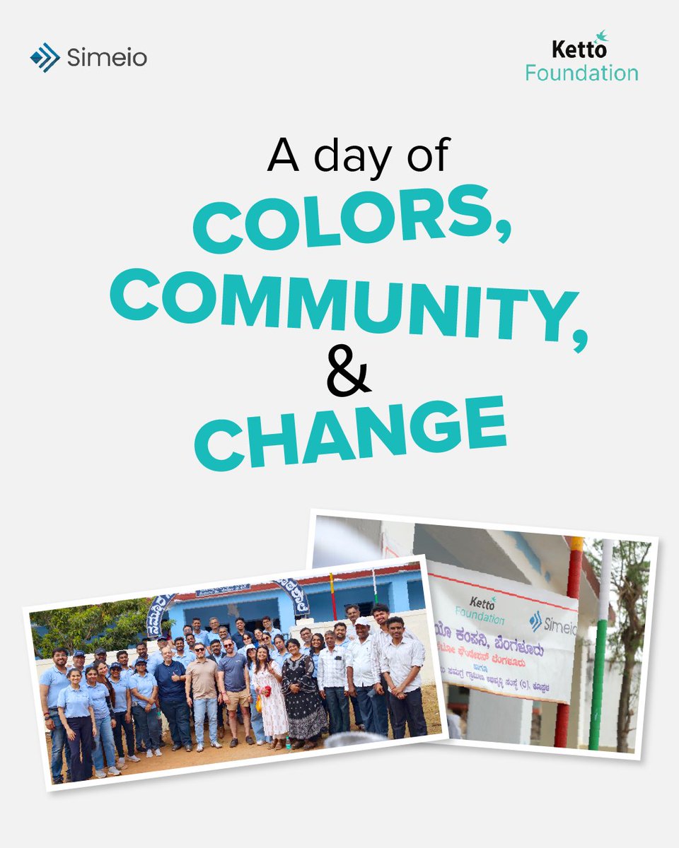 KettoFoundation's tweet photo. Meaningful change begins with simply showing up and working alongside communities.
Supporting @Simeio  team in driving high impact value CSR engagement at Government Higher Primary School, Doddabele, has been an honour and delight. Painting the school spaces, planting saplings across the village, understanding panchayat and SHGs requirements alongside students helped us understand the next phase work we should deep dive into.

The initiative was concluded with support of our on-ground partner, Sarvodaya, and the local community. The day reflected power of collaboration and shared responsibility in action. 

Our gratitude to Chaithanya Nayak for trust and direction, Apoorva for being the best copartner for this! 

With Simeo Leadership- Frank D. Tony Boyle Fabiano Soares Adarsh Raghuram Jisson Jose and Shilpa Mishra Varun Sheth