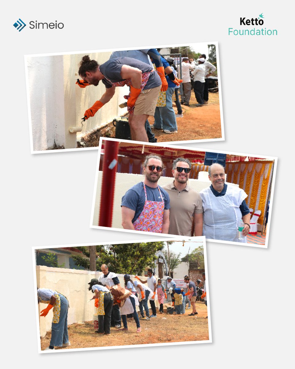 KettoFoundation's tweet photo. Meaningful change begins with simply showing up and working alongside communities.
Supporting @Simeio  team in driving high impact value CSR engagement at Government Higher Primary School, Doddabele, has been an honour and delight. Painting the school spaces, planting saplings across the village, understanding panchayat and SHGs requirements alongside students helped us understand the next phase work we should deep dive into.

The initiative was concluded with support of our on-ground partner, Sarvodaya, and the local community. The day reflected power of collaboration and shared responsibility in action. 

Our gratitude to Chaithanya Nayak for trust and direction, Apoorva for being the best copartner for this! 

With Simeo Leadership- Frank D. Tony Boyle Fabiano Soares Adarsh Raghuram Jisson Jose and Shilpa Mishra Varun Sheth