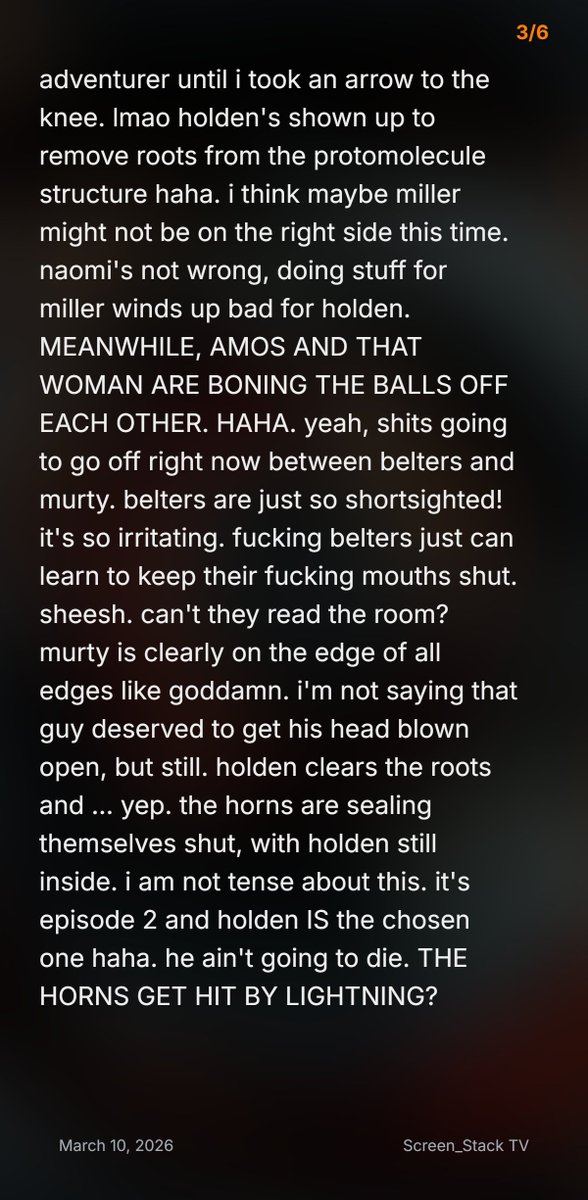 StackScreen7878's tweet photo. the attached raws are as raw as the Smexy Times that Amos has with Chandra Wei. read, for your enlightenment. and spoilers. so, so many spoilers. #rawnotes #screen_stack https://t.co/wfNYJhTrI5