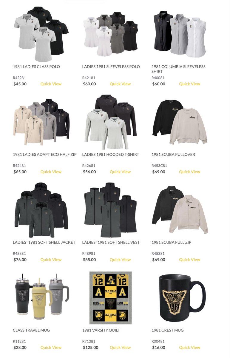 USMA1981's tweet photo. Hello Classmates,
On behalf of your 45th Reunion Committee, we’re excited to let you know that our SWAG website is now live and ready for orders for the upcoming 45th Reunion!

Order here: 
https://t.co/MqWSH6eVn8

The ordering deadline is April 10th. https://t.co/pF1lVZJhyD