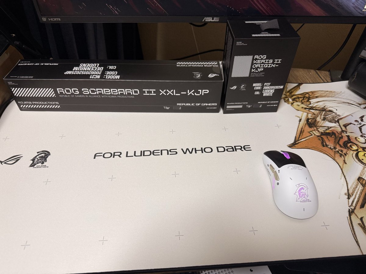 Para_NoX's tweet photo. ROGとコジプロのコラボのマウスとマウスパッド買いました！
やっぱり安心と信頼のASUS！
#ROG #ASUS #小島プロダクション #KERISii https://t.co/IM9hvZtTns