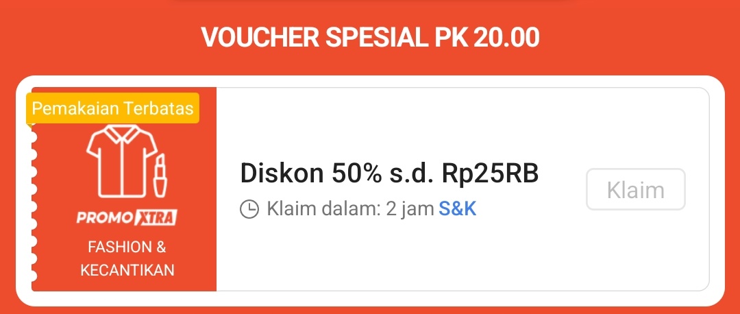 RacunBelanja's tweet photo. MANA NIH YANG NUNGGUIN VOUCHER INI 😬

Diskon 50% maksimal Rp25.000
Minimal pembelian Rp50.000
Kategori fashion &amp; kecantikan bertanda promo xtra
⏰ Jam 20:00

Harus klaim dulu nanti, tanpa perlu refresh (klik aja tulisan klaim warna putih) di sini 👇
https://t.co/a4TcgcoGiA https://t.co/vbeYFWfIHl
