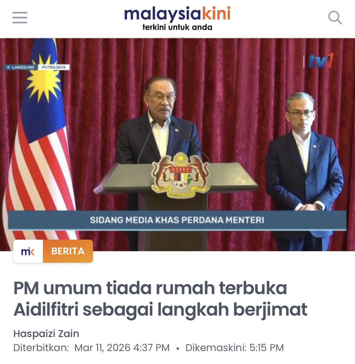 Nampak dah ada puak yang marah rumah terbuka kerajaan dibatalkan. Tapi sebenarnya keputusan ini menghantar satu mesej penting. Jika rakyat diminta berjimat, kerajaan juga mesti memulakannya dahulu.

Dalam keadaan ekonomi global tidak menentu, kerajaan pilih untuk berjimat.