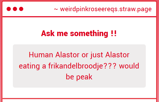 weirdpinkrosee's tweet photo. Frikandelbroodje peak, so Alastor eating frikandelbroodje is even more peak https://t.co/Q5g43WCrAI