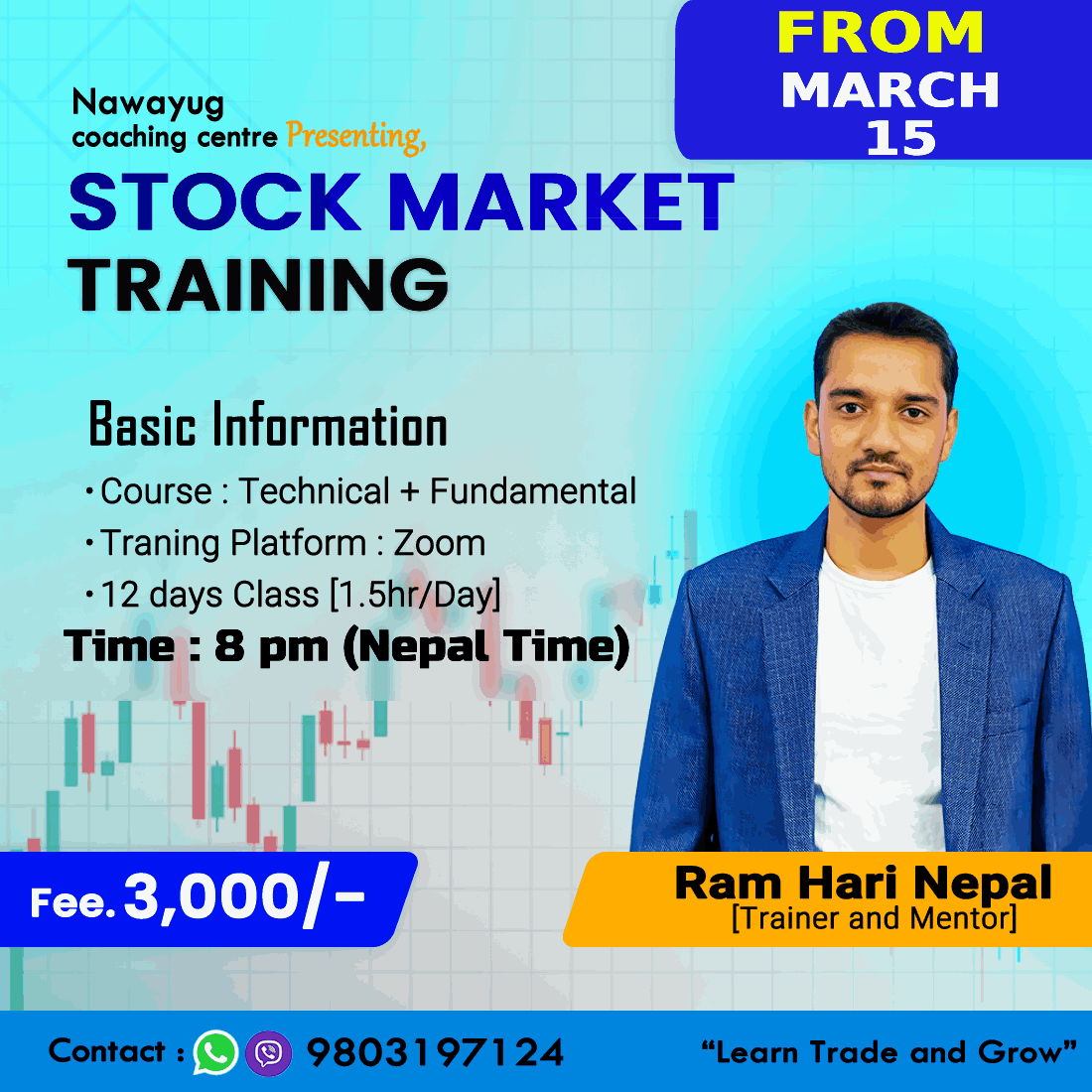 RhNepal's tweet photo. _________________________________________
❇️ Stock Market Training with Ram Hari Nepal ❇️ 
_________________________________________
❇️चैत्र १ (March 15) बाट नयाँ कक्षा
❇️ Nepal Time: 8_00_PM https://t.co/6GEjZ8rIJi