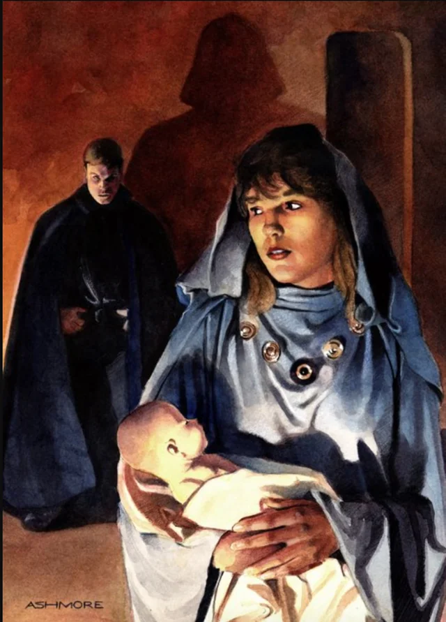 I love how Star Wars topps cards in the 90s weren't afraid of dropping some major lore. Feeding the imagination of people hungry for more content and stories, and no worries about the canon, just free worldbuilding.
All of those pictures are way before the prequels.