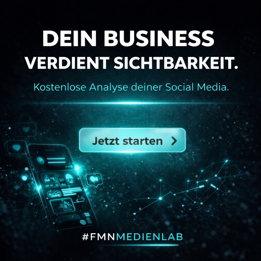 Wir helfen Unternehmen in Düsseldorf, ihre Social Media Präsenz in einen echten Wachstumsmotor zu verwandeln.

- Professioneller Content
- Klare Strategie
- Aktives Community Management
- Sichtbarkeit, die Kunden bringt

#FMNMEDIENLAB
#SocialMediaAgentur
#SocialMediaMarketing