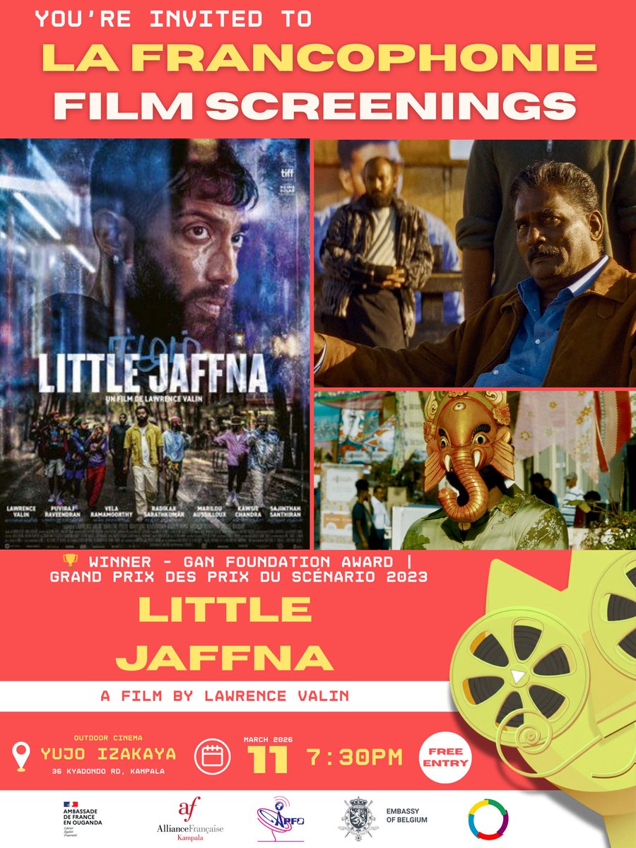Looking for a proggie tonight? 🎬

Join us for a free film screening of Little Jaffna this evening at #Yujo

📍 Yujo Izakaya — 36 Kyadondo Rd, Kampala
🕢 7:30 PM
🎟️ Free Entrance

Come early, bring a friend, and enjoy the film with us.