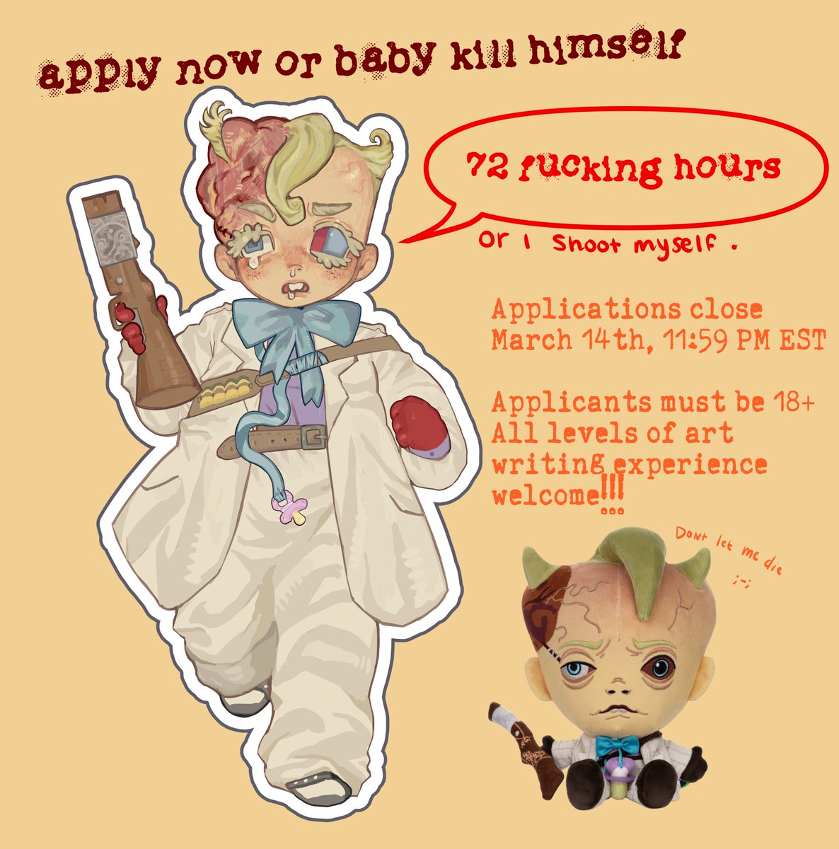 seriously. Do you want him to die? 3  days left  until applications  for the barbi zine close!!!  
#Francobarbi
#Outlasttrials