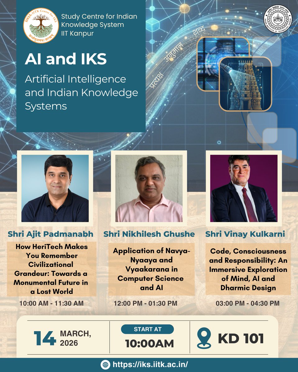 Join us for a day-long talk series on AI and Indian Knowledge Systems ...
