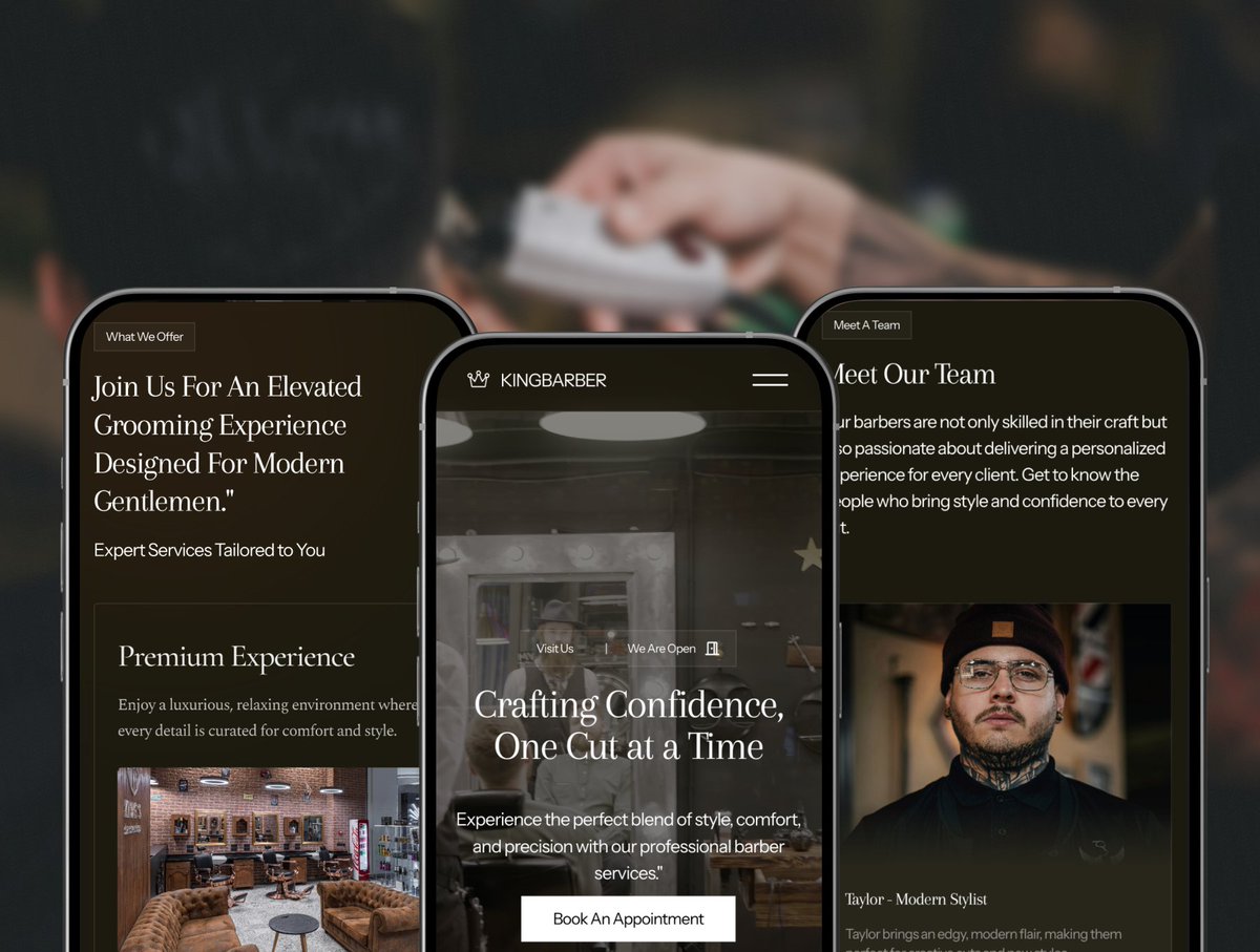 CaliFitHQ's tweet image. If you’re building a site for a premium barbershop, this Framer template might be useful. Clean structure, bold look, easy to customize.
 #nocode #framer #webdesigner #barber #mensgrooming
hupkastudio.framer.ai/template/kingb…