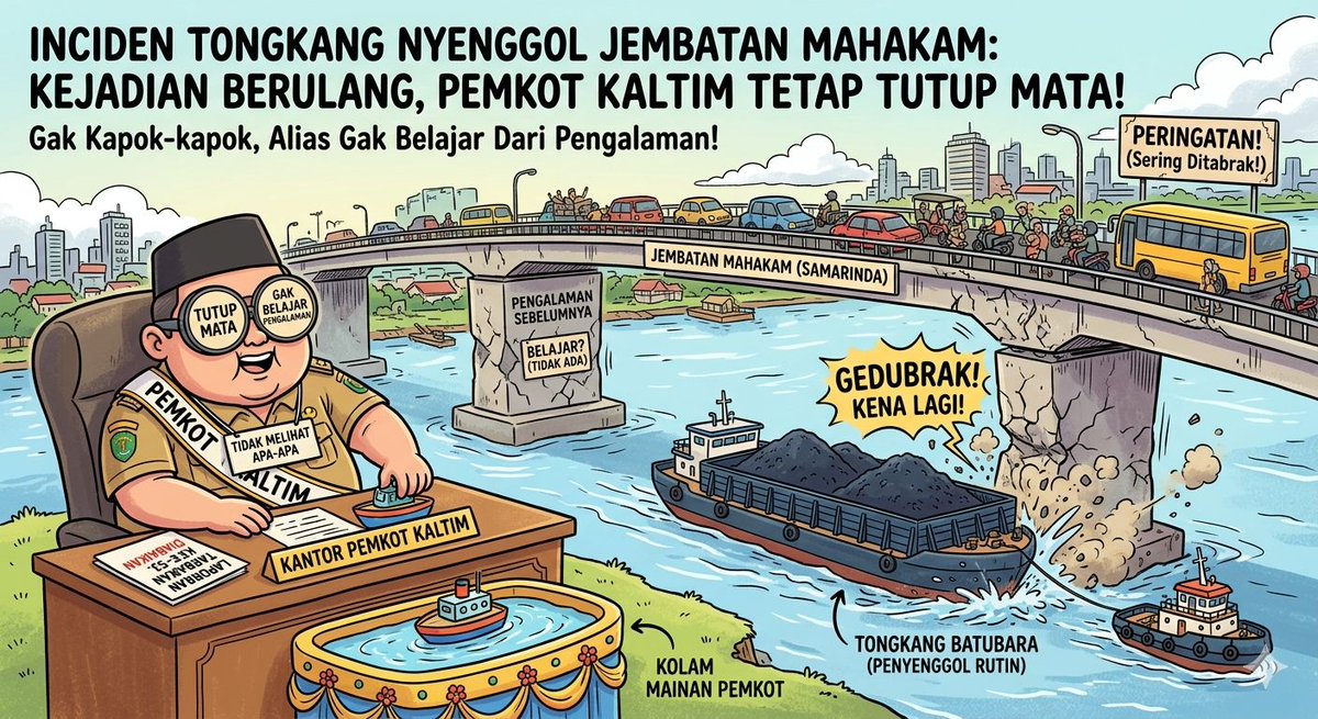 ikraam's tweet photo. @hrdbacot Gak velajar dari pengalaman. Pemkot kaltimnya yang ngeselin. Huhu. Minimal jembatannya dipasang air bag https://t.co/qhYQeCIu02
