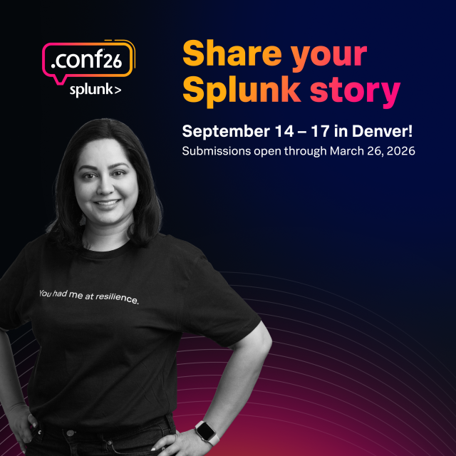 Fikersveen's tweet photo. The Splunkiest event of the year is back - and it's built by practitioners like you! That's right, #splunkconf26 Call for Submissions is open through March 26, and we want to *you* to share your Splunk insights, stories, and solutions. Get more details.... https://t.co/cAxNELR2Am https://t.co/hB56K6NVod