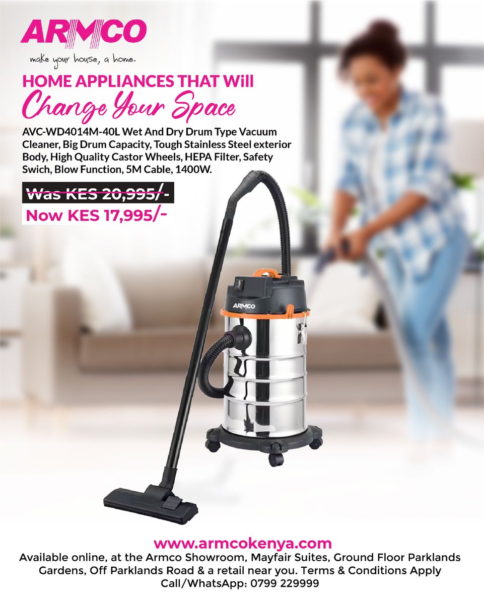 ArmcoKenya's tweet image. Upgrade your living room with ARMCO essentials!
1️⃣ Smart TV – Entertainment hub 
2️⃣ AC – Stay cool 
3️⃣ Vacuum – Easy cleaning 
4️⃣ Soundbar – Cinematic audio
Level up your home comfort.

Shop: armcokenya.com
📞 +254 799 229 999

#ARMCOKenya #SmartLiving #HomeEssentials