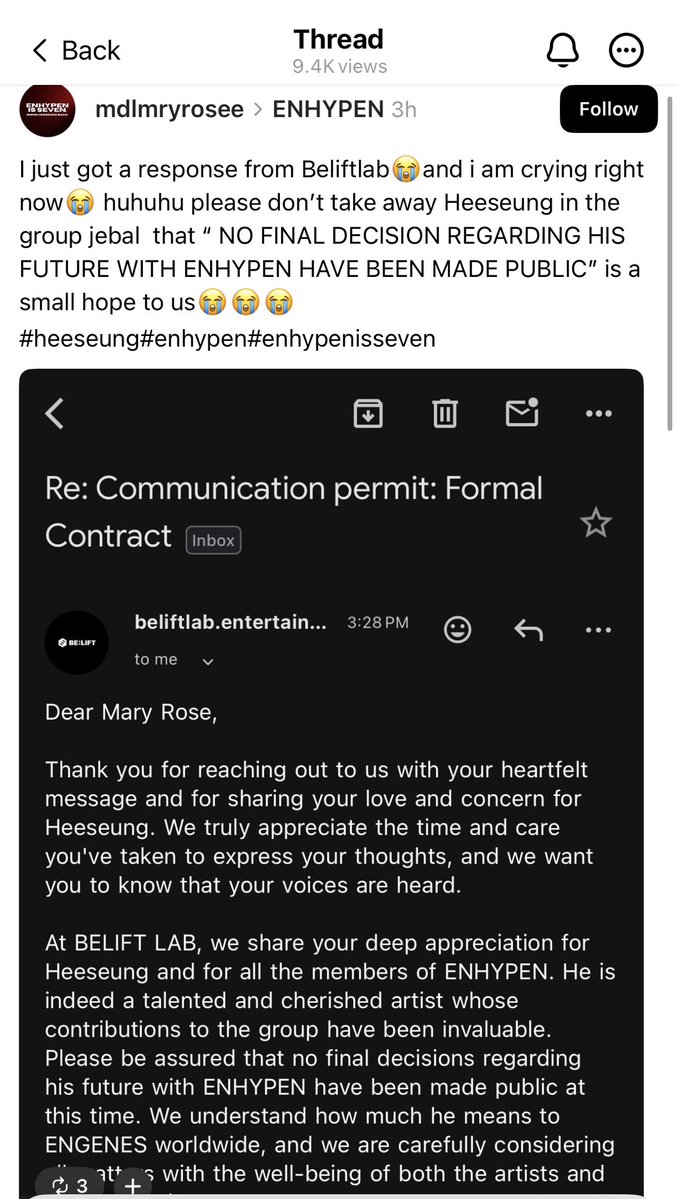 Enhagyy's tweet image. BELIFT can still retract their statement! Engenes, we have to be louder than ever right now cuz is just the beginning.