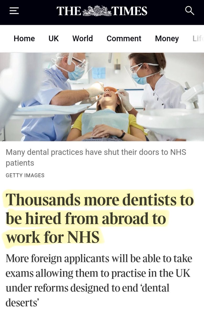 More misinformation from the government. We need to recruit dentists from overseas because we have a huge shortage!

When actually … Every year in the UK, there are only about 1,100 dental school places. With THOUSANDS of applicants competing for them e.g, Sheffield had 1,250ish