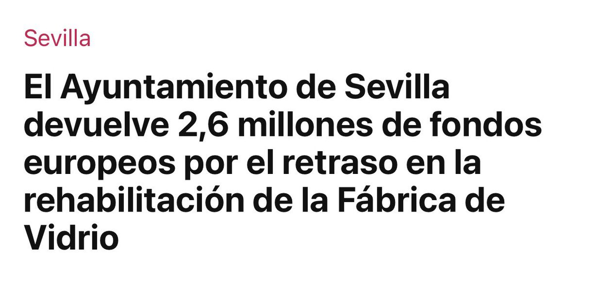 Tremendo esto. Mientras el alcalde se pasea a gastos pagados por Nueva York haciéndose fotos con Díaz Ayuso, nos enteramos de que el Gobierno del PP  ha devuelto otros 2,6 millones de euros de fondos europeos. No tienen remedio. O los echamos o hunden Sevilla con su nefasta