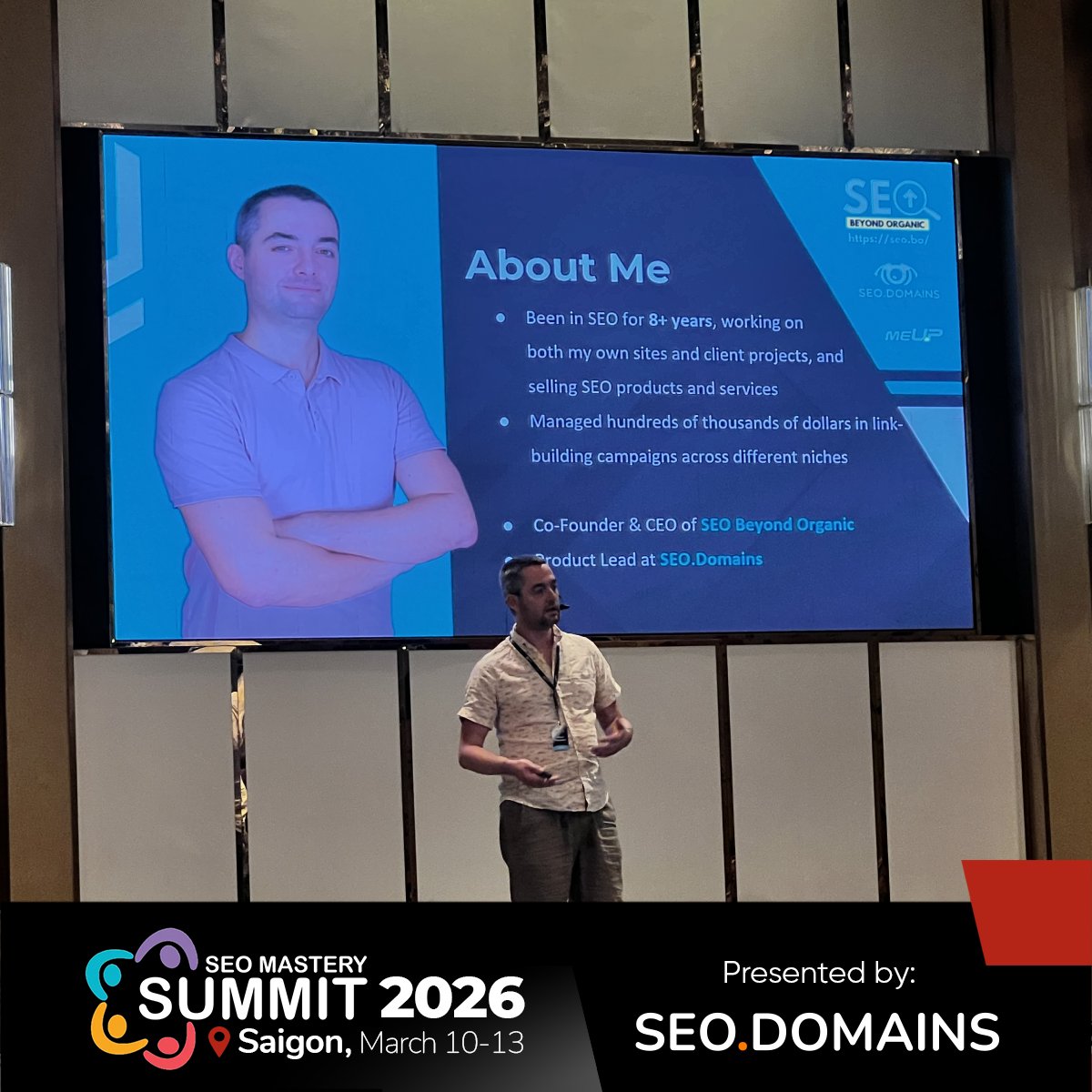 SEOdotDomains's tweet photo. Day 2 at #SEOMasterySummit!๐ฅ
Hristo Bogdanov just wrapped up a massive workshop on "If, When, And How To Use PBNs In Client SEO."
The https://t.co/eG3EUiJh6D team is at the booth all day, grab a 15-year-old *Rakia and let's talk about scale.๐
๐ https://t.co/fsW6muZUv4
#SEO https://t.co/uH76dbjnfM