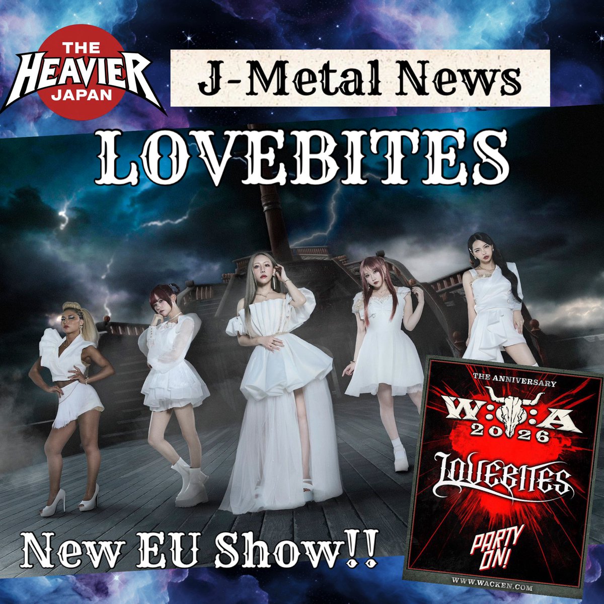 TheHeavierJapan's tweet image. LOVEBITES confirmed to perform at WACKEN OPEN AIR 2026 in Germany!! This will be their first time in 8 years to play WACKEN!!

@lovebites_jp 

#japanesemetal
#jrock #jmetal
#femalemetal