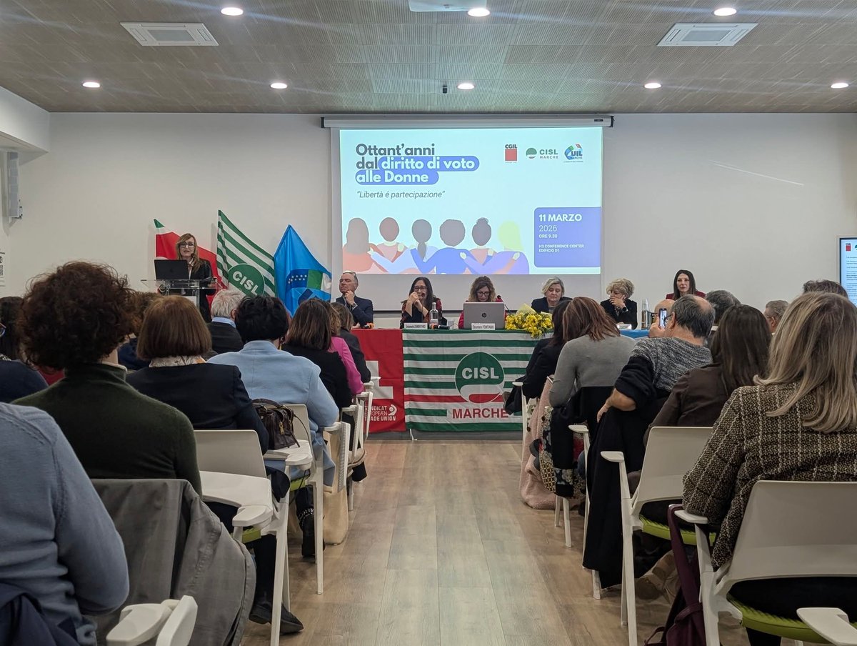 Ottant’anni dopo il diritto di voto alle donne, la parità resta ancora una sfida aperta.

Questa mattina ad Ancona, nell’iniziativa promossa da CGIL, CISL e UIL Marche, confronto su libertà, partecipazione e diritti.