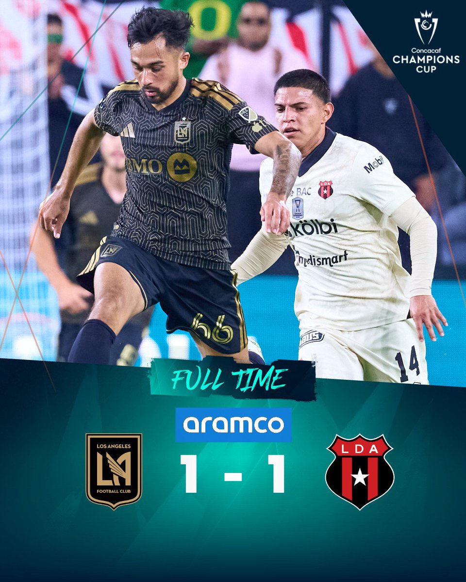 El <a href="/LAFC/">LAFC</a> 🇺🇸 y @LDACR 🇨🇷 empataron 1-1 su partido de ida de octavos de final de <a href="/TheChampions/">Concacaf Champions Cup</a>, en el Banc of California Stadium.

#ConcaChampions 🏆
#CONCACAFChampionsCup
