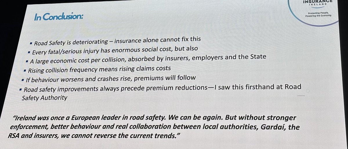 ciarancannon's tweet image. Moyagh Murdock, CEO of @insurance_irl, speaking at the @countykerry Safer Roads conference. 

“Ireland was once a European leader in road safety. We can be again.”

#visionzero