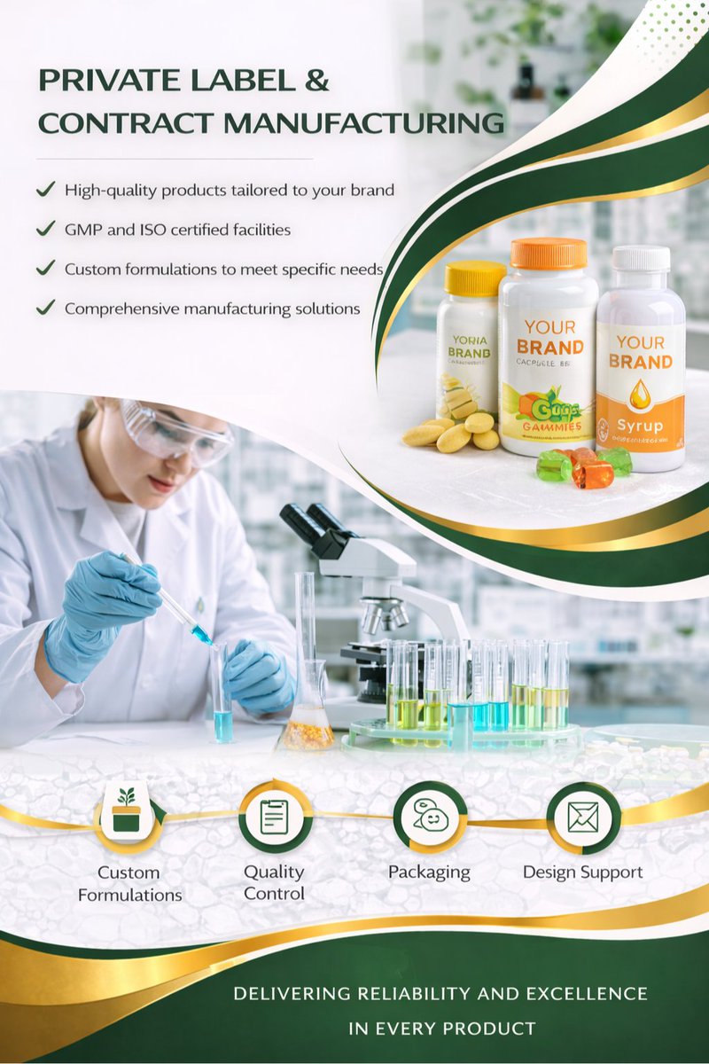 morivaherbals's tweet image. Looking for Private Label &amp;amp; Contract Manufacturing for nutraceutical products?
MORIVA HERBALS offers GMP &amp;amp; ISO certified manufacturing, custom formulations, quality control &amp;amp; premium packaging to help you build your own supplement brand.
#NutraceuticalManufacturing #PrivateLabel