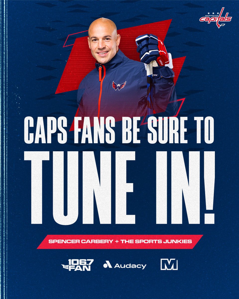 CapitalsPR's tweet image. #Caps coach Spencer Carbery will join @JunksRadio at 7 am on @MonSportsNet &amp;amp; @1067theFan