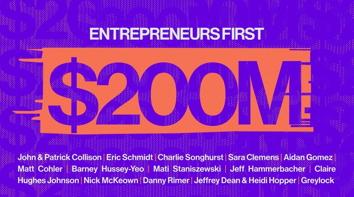Delighted to announce that <a href="/join_ef/">Entrepreneurs First</a> has raised $200m in fresh capital to accelerate the lives of some of the most extraordinary people around the world! 🦄🏆🚀